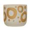 Hello Honey® 6.5" White & Gold Hand-Painted Stoneware Planter